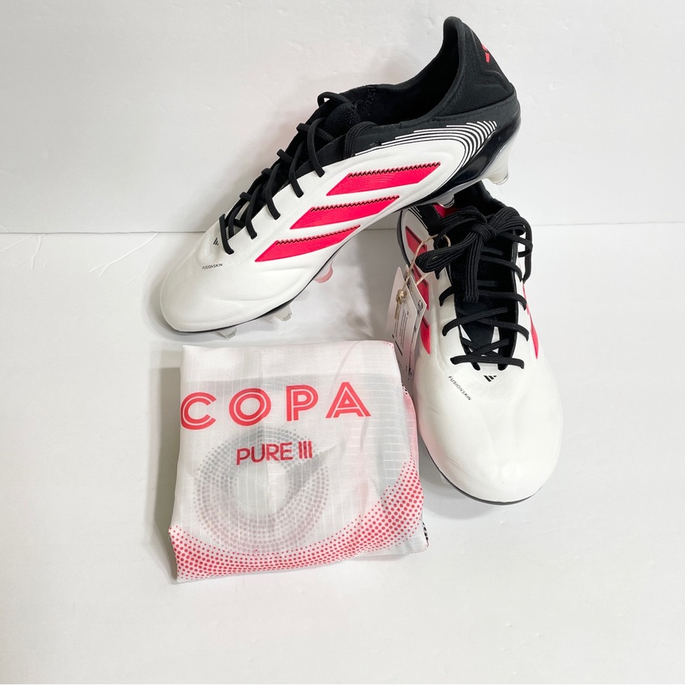 Adidas Copa Pure 3 Elite FG Cloud Soccer Cleats Mens Size 7.5 ID9037 White Red